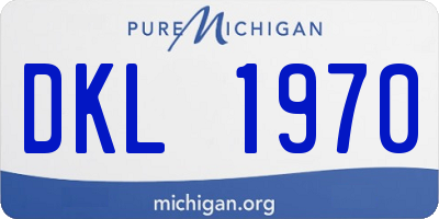 MI license plate DKL1970