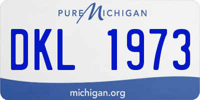MI license plate DKL1973