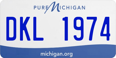 MI license plate DKL1974