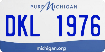 MI license plate DKL1976