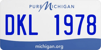 MI license plate DKL1978