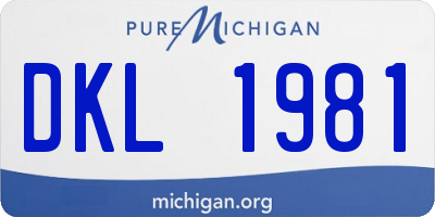 MI license plate DKL1981