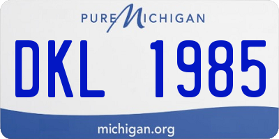 MI license plate DKL1985