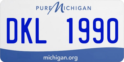 MI license plate DKL1990