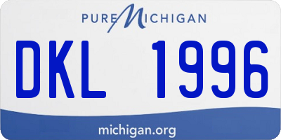 MI license plate DKL1996