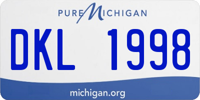 MI license plate DKL1998