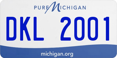 MI license plate DKL2001