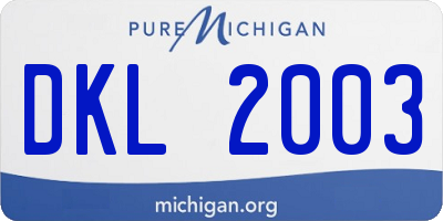 MI license plate DKL2003