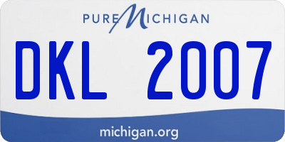 MI license plate DKL2007