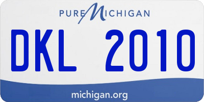MI license plate DKL2010