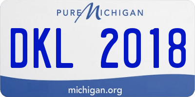 MI license plate DKL2018