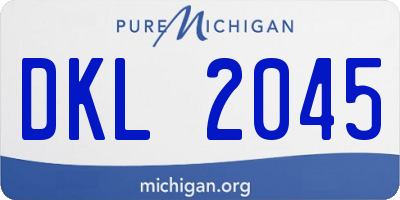 MI license plate DKL2045