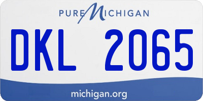 MI license plate DKL2065