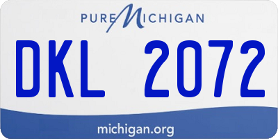 MI license plate DKL2072