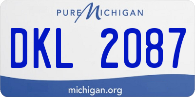 MI license plate DKL2087