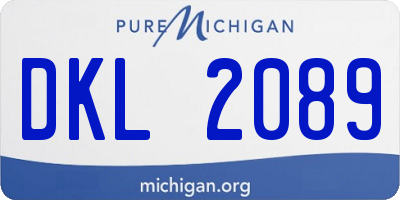 MI license plate DKL2089