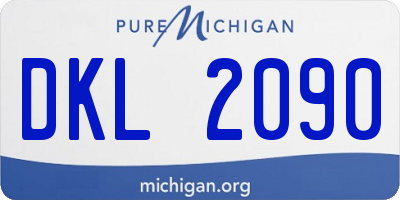 MI license plate DKL2090
