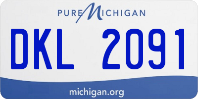 MI license plate DKL2091