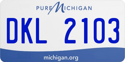 MI license plate DKL2103