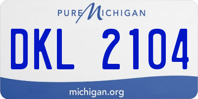 MI license plate DKL2104