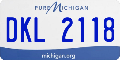 MI license plate DKL2118