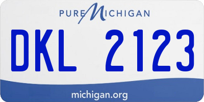 MI license plate DKL2123