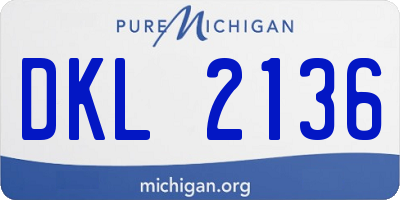 MI license plate DKL2136