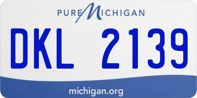 MI license plate DKL2139