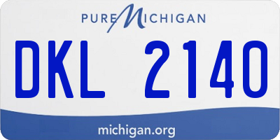 MI license plate DKL2140
