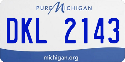 MI license plate DKL2143