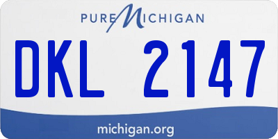 MI license plate DKL2147