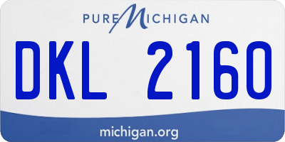MI license plate DKL2160