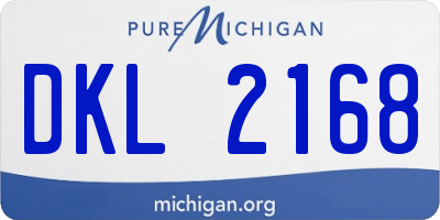 MI license plate DKL2168
