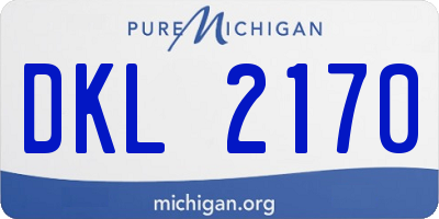 MI license plate DKL2170
