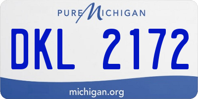 MI license plate DKL2172