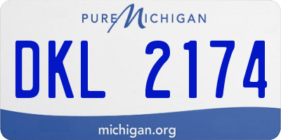 MI license plate DKL2174