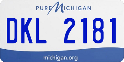 MI license plate DKL2181