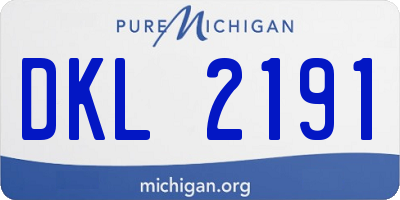 MI license plate DKL2191