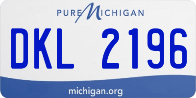 MI license plate DKL2196