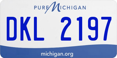 MI license plate DKL2197