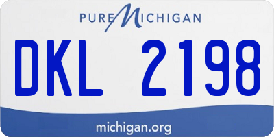 MI license plate DKL2198