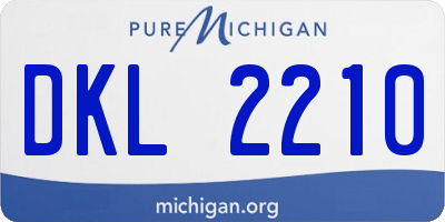 MI license plate DKL2210
