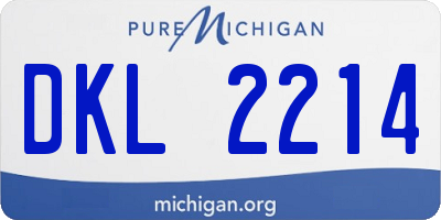MI license plate DKL2214
