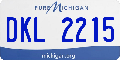 MI license plate DKL2215