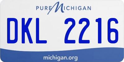 MI license plate DKL2216