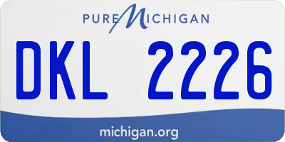 MI license plate DKL2226