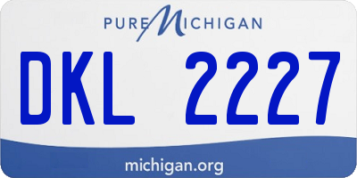 MI license plate DKL2227