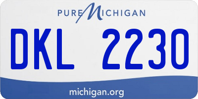 MI license plate DKL2230