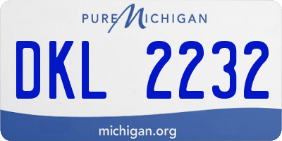 MI license plate DKL2232