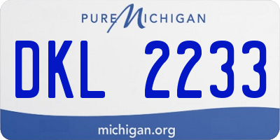 MI license plate DKL2233
